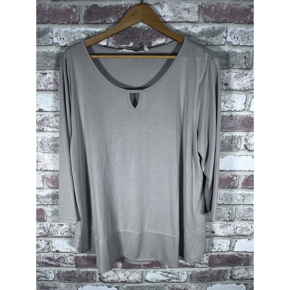 Soft Surroundings‎ Carina Keyhole Top in Taupe Plus Sz 2X - Picture 1 of 9